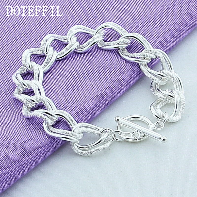 Unified Jewellery 925 Premium Chunky Oval Link Bracelet Toggle Clasp 20cm 1859