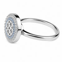 Adjustable Evil Eye Ring Open Circle Halo Ring Blue And Clear Stone Stateme 1578