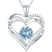 Heart Pendant Necklace For Women Silver Plated Base Metal Zircon Stone Link B266