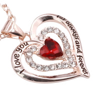 Heart Pendant Necklace Women - Gold Plated Zinc Alloy Double Heart Pendant B296