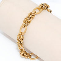 Gold Colour Chain Bracelet Women, Luxury Oval Link Bracelet Interwoven Knot B334