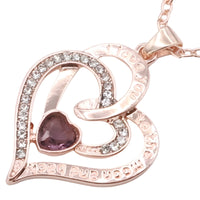 18K Gold Plated Heart Necklace For Women Zinc Alloy Material With Red Princ B302