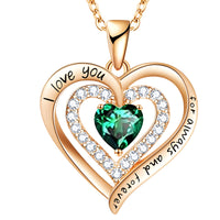 Women’s Heart Necklace Gold Plated Zinc Alloy Double Layer Heart Pendant B294