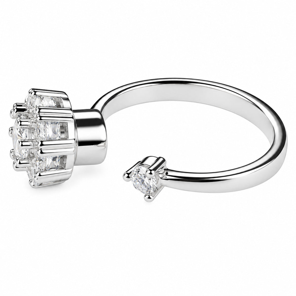 Floral Halo Spinner Ring Rotatable Adjustable Open Band Spinning Fidget 1570