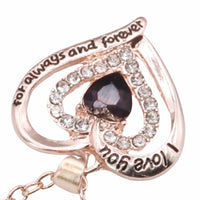 Heart Charm Necklace For Women Gold Plated Zinc Alloy Double Heart Pendant B291
