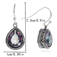 Bohemian Retro Dangle Earrings Women, Copper Alloy Cubic Zirconia Teardrop 551