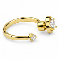 Heart Shape Halo Ring Adjustable Open Band Spinning Rotating Fidget Ring 1545