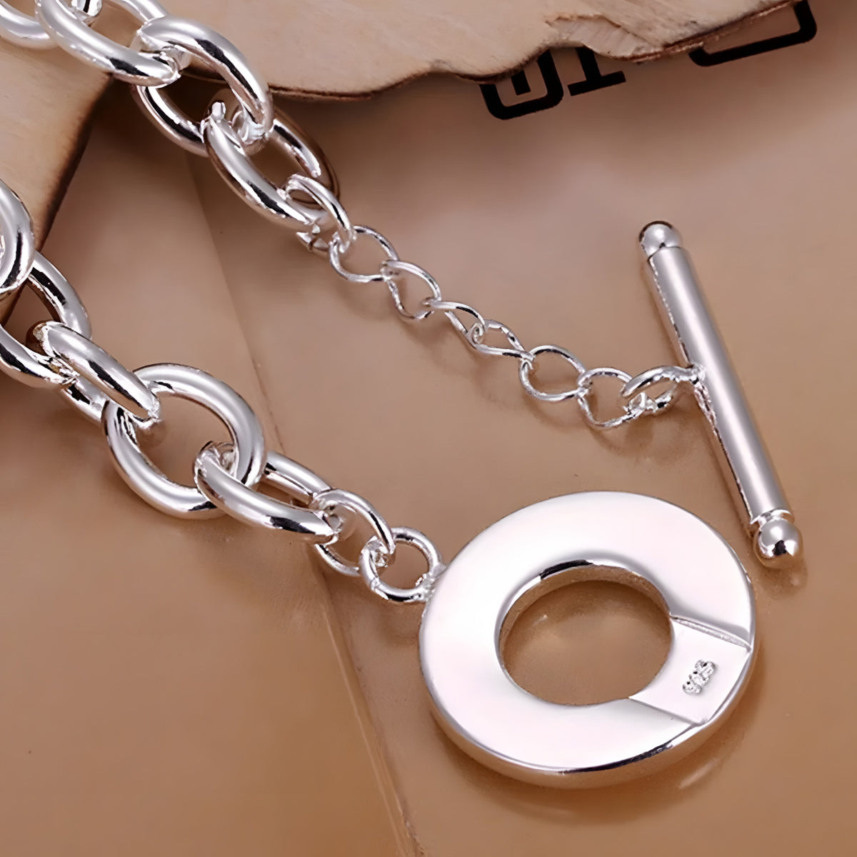 Unified Jewellery 925 Premium Chunky Round Link Bracelet Toggle Clasp 20cm 1860