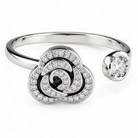 Anxiety Relief Spin Ring Adjustable Rotating Fidget Ring Rose Flower Design 1535