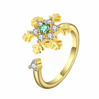 Snowflake Ring Adjustable Open Spinner Ring Rotating Fidget Ring For Anxiet 1555