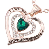 Women’s Heart Necklace Gold Plated Zinc Alloy Double Layer Heart Pendant B294