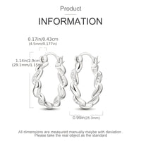 925 Sterling Silver Cubic Zirconia Hoops for Women, Small Lightweight Twist 544