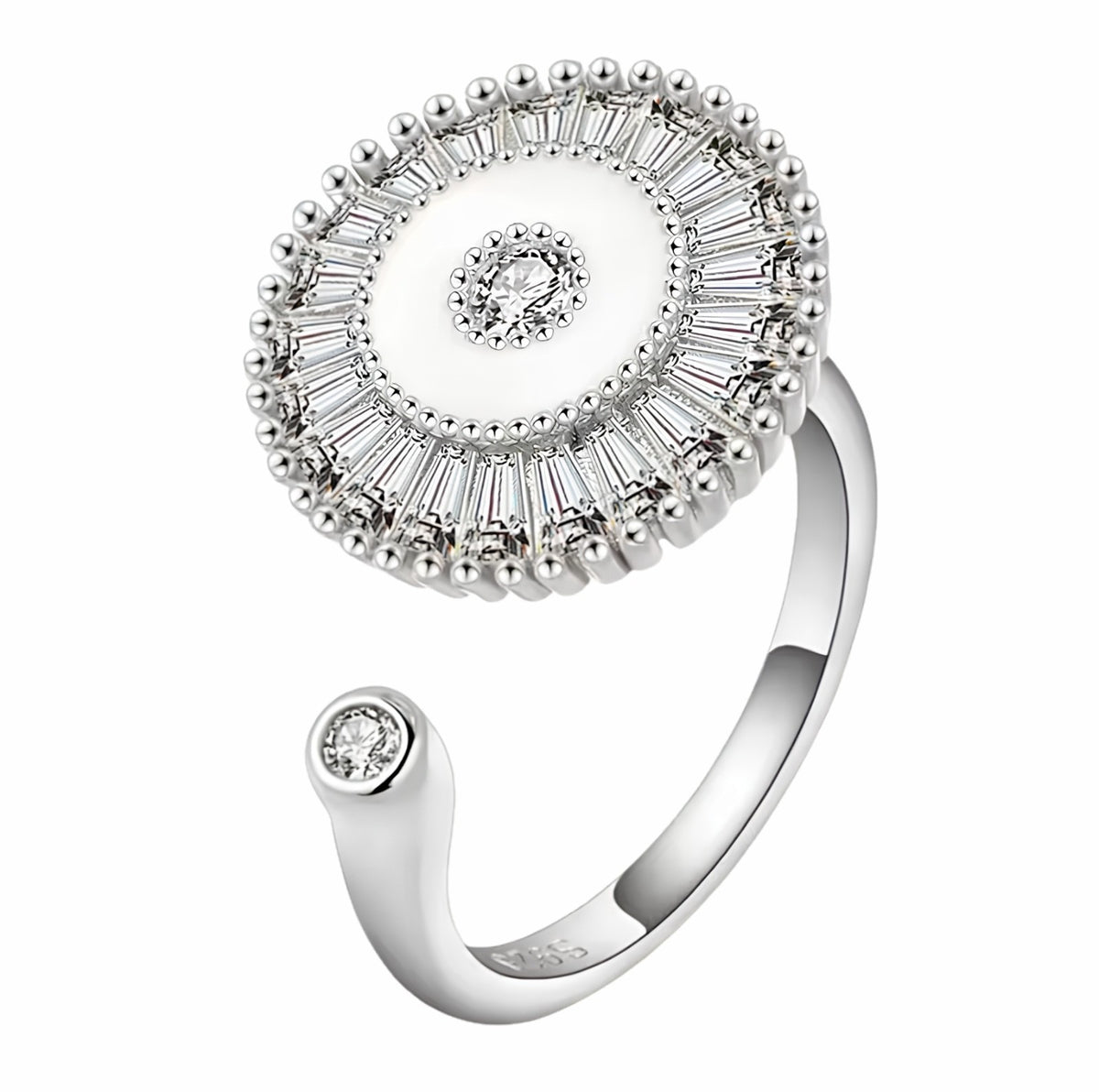 Rotatable Spin Ring Halo Disc Spinner Ring Adjustable Open Band Spinning 1568