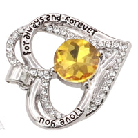 Love Heart-Shaped Zircon, Engraved “Love You Forever” Trendy Heart-Shaped B267