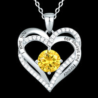 Love Heart-Shaped Zircon, Engraved “Love You Forever” Trendy Heart-Shaped B267