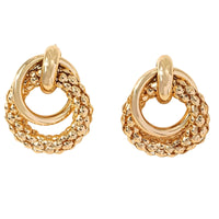 Gold Geometric Stud Earrings Women –Zinc Alloy Round Textured Circle Earring 763