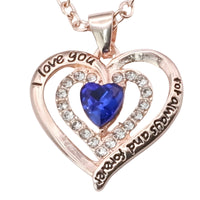 Gold Plated Zinc Alloy Heart Pendant Necklace with Heart-Shaped Coloured B298