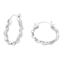 925 Sterling Silver Cubic Zirconia Hoops for Women, Small Lightweight Twist 544