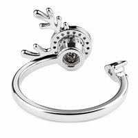 Reindeer Head Spinner Ring Rotatable Adjustable Open Band Spinning Fidget 1562