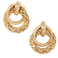 Gold Geometric Stud Earrings Women –Zinc Alloy Round Textured Circle Earring 763