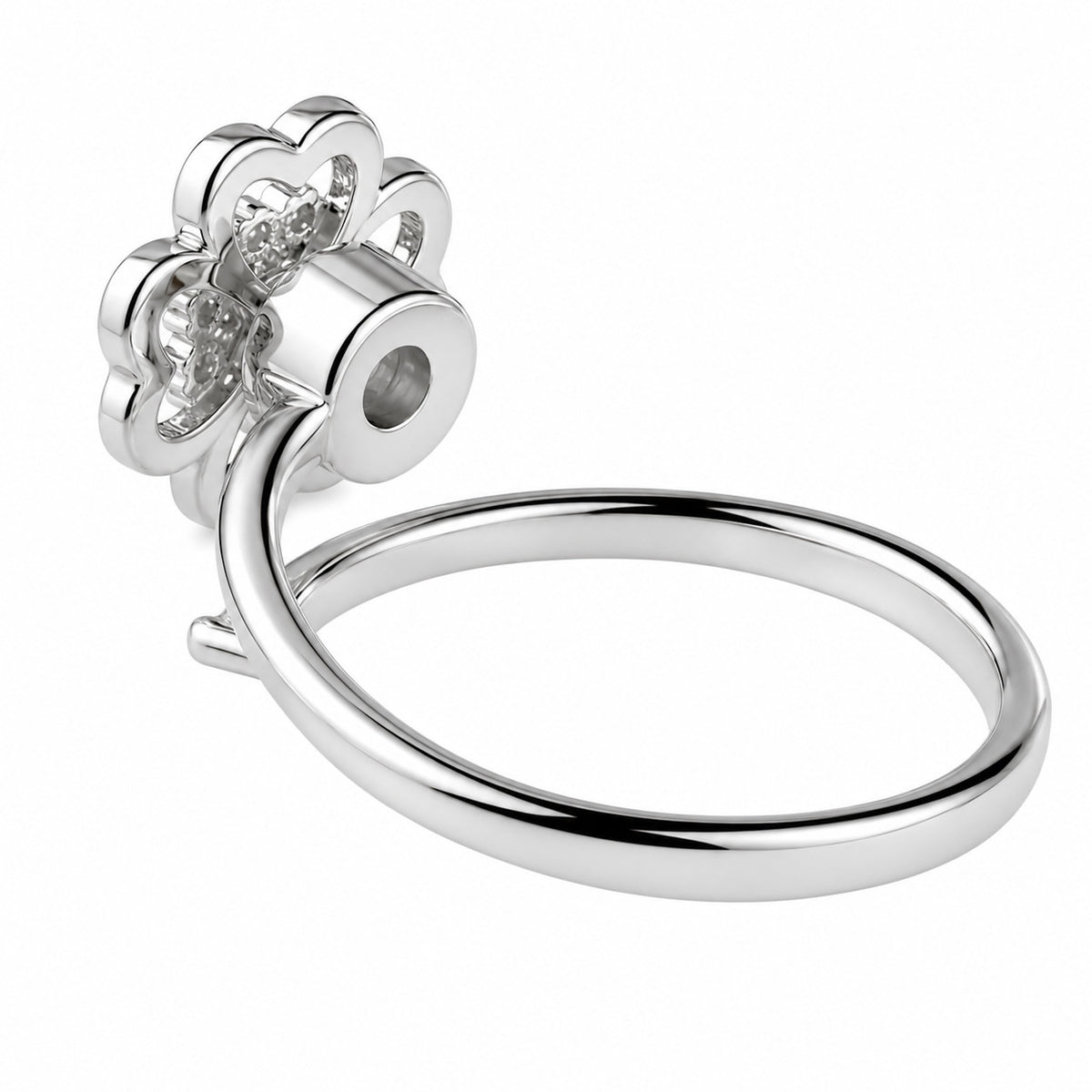 Rotatable Clover Spinner Ring Adjustable Fidget Ring for Anxiety Open Wrap 1575