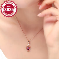 14k Rose Gold Plated Sterling Silver Gourd Flower Pendant Necklace for Women 540