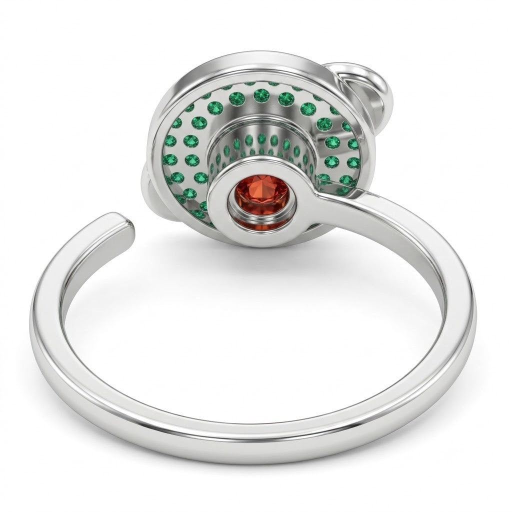 Rotatable Planet Saturn Spinner Ring Multi-Color Zircon Adjustable Fidget 1527