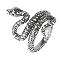Premium Adjustable Snake Ring for Women, Sculpted Serpent Wrap Band 1875