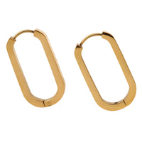 Gold Hoop Earrings Women, Small Stainless Steel Geometric Triangle Rectangle 549