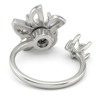 Deluxe Sparkling Four Leaf Clover Spinner Ring Rotating Zirconia Adjustable 1524