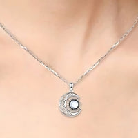 Celtic Crescent Moon Sun Pendant Necklace for Women – Copper Alloy Moon 1094