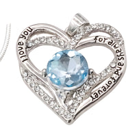 Heart Pendant Necklace For Women Silver Plated Base Metal Zircon Stone Link B266