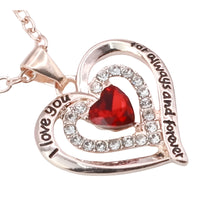 Heart Pendant Necklace For Women Double Heart Design Gold Plated Zinc Alloy B290