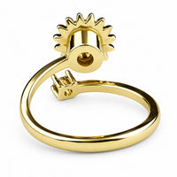 Sunflower Spinner Ring Rotatable Adjustable Open Ring Spinning Fidget Ring 1543