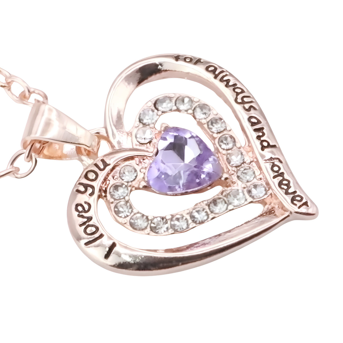 Heart Pendant Necklace For Women Gold Plated Alloy Double Heart Pendant B295