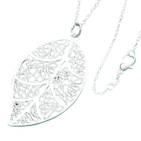 Unified Jewellery Premium Filigree Leaf Pendant Necklace 45cm 1852