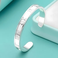Unified Jewellery 7mm Roman Numeral Adjustable Open Cuff Bracelet Women 17g 1868