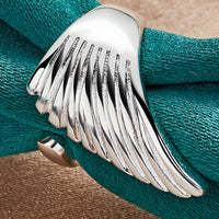 Unified Jewellery Adjustable Angel Wing Feather Statement Ring Women Silver 1867