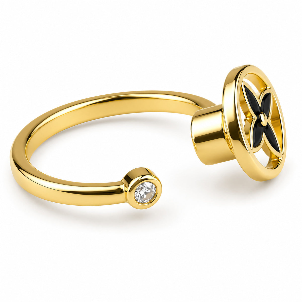 Clover Flower Spinner Ring Rotatable Adjustable Open Band Spinning Fidget 1550
