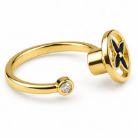Clover Flower Spinner Ring Rotatable Adjustable Open Band Spinning Fidget 1550