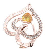 18K Gold Plated Heart Shaped Pendant Necklace Women Zinc Alloy Romantic B312