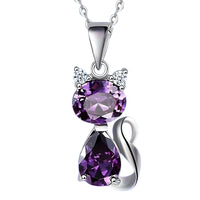 Stainless Steel Jewelry Heart of The Ocean Crystal Cat Pendant Zinc Alloy 558