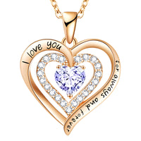 Heart Pendant Necklace For Women Gold Plated Alloy Double Heart Pendant B295