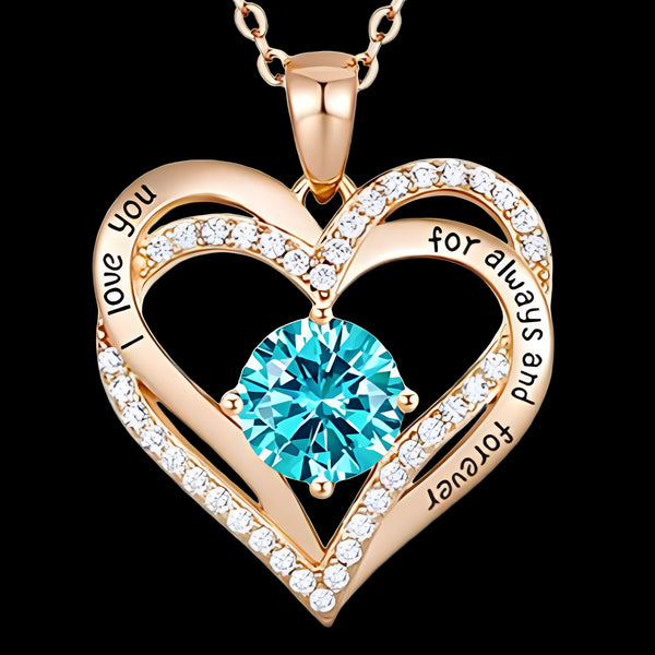 14K Gold Plated Heart Pendant Necklace (Stainless Steel Alloy) – Link Chain B289