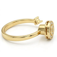 Rotatable Blue Halo Spinner Ring Gold Plated Zircon Adjustable Fidget Band 1525