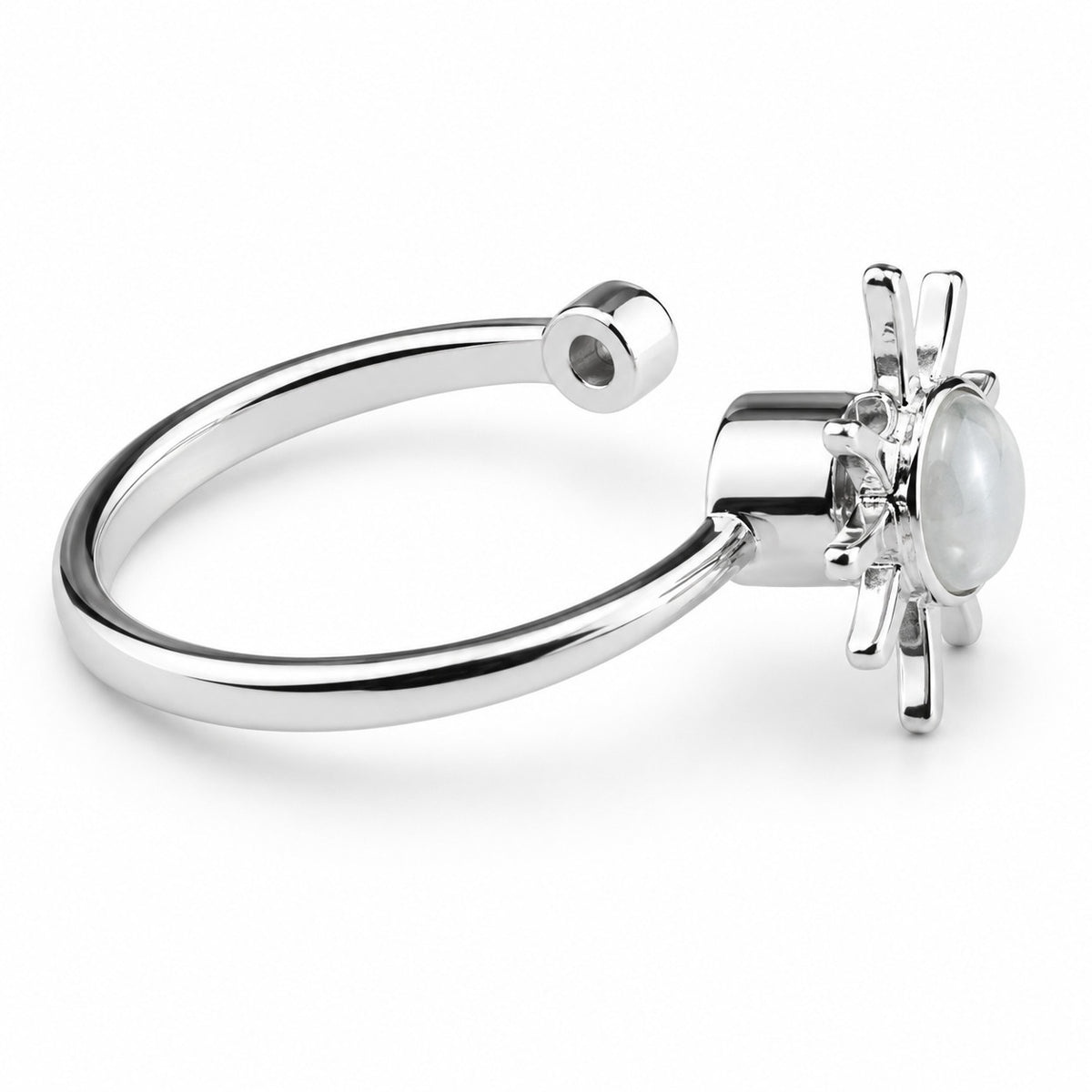 Rotating Spinner Ring Adjustable Fidget Anxiety Ring Sunburst Star Open 1537