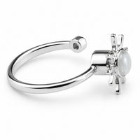 Rotating Spinner Ring Adjustable Fidget Anxiety Ring Sunburst Star Open 1537