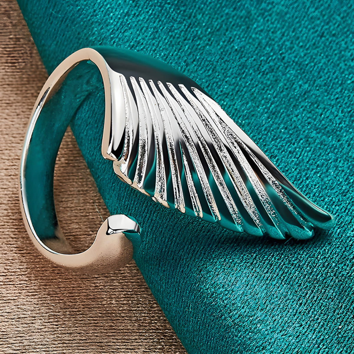 Unified Jewellery Adjustable Angel Wing Feather Statement Ring Women Silver 1867