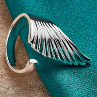Unified Jewellery Adjustable Angel Wing Feather Statement Ring Women Silver 1867