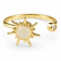 Rotating Spinner Ring Adjustable Fidget Anxiety Ring Sunburst Star Design 1536